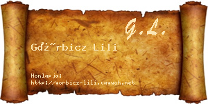 Görbicz Lili névjegykártya