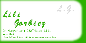 lili gorbicz business card